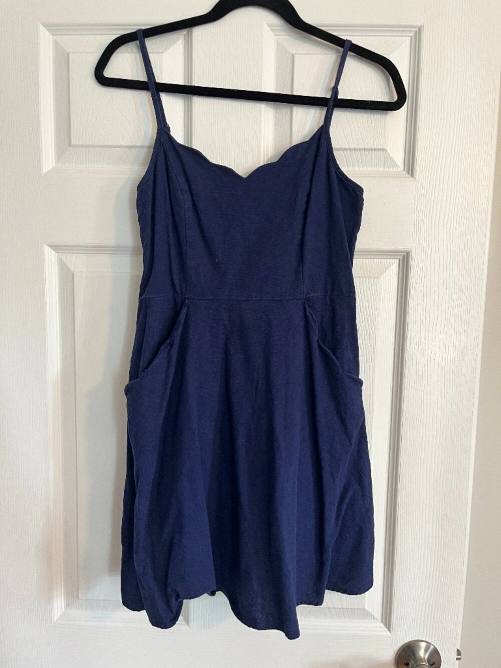 Market & Spruce navy mini dress, two pockets, size small